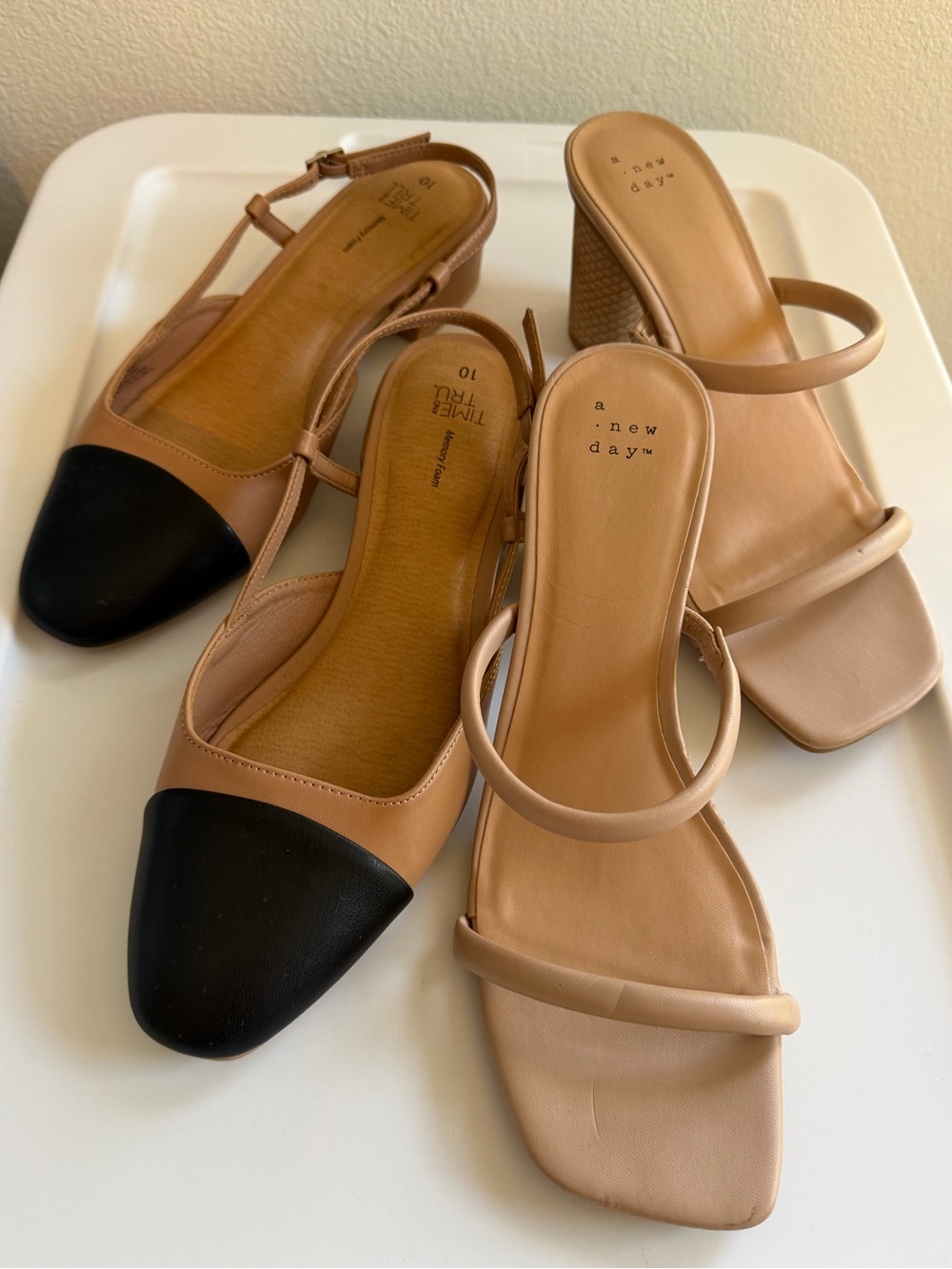 Set of A New Day and Time and True Nude Heels  and Ballet Flat Size 10